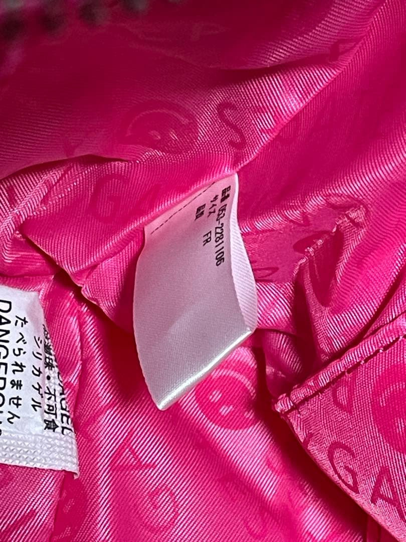 新品 未使用 PEARLY GATES ケーブルニット カートバッグ ピンク