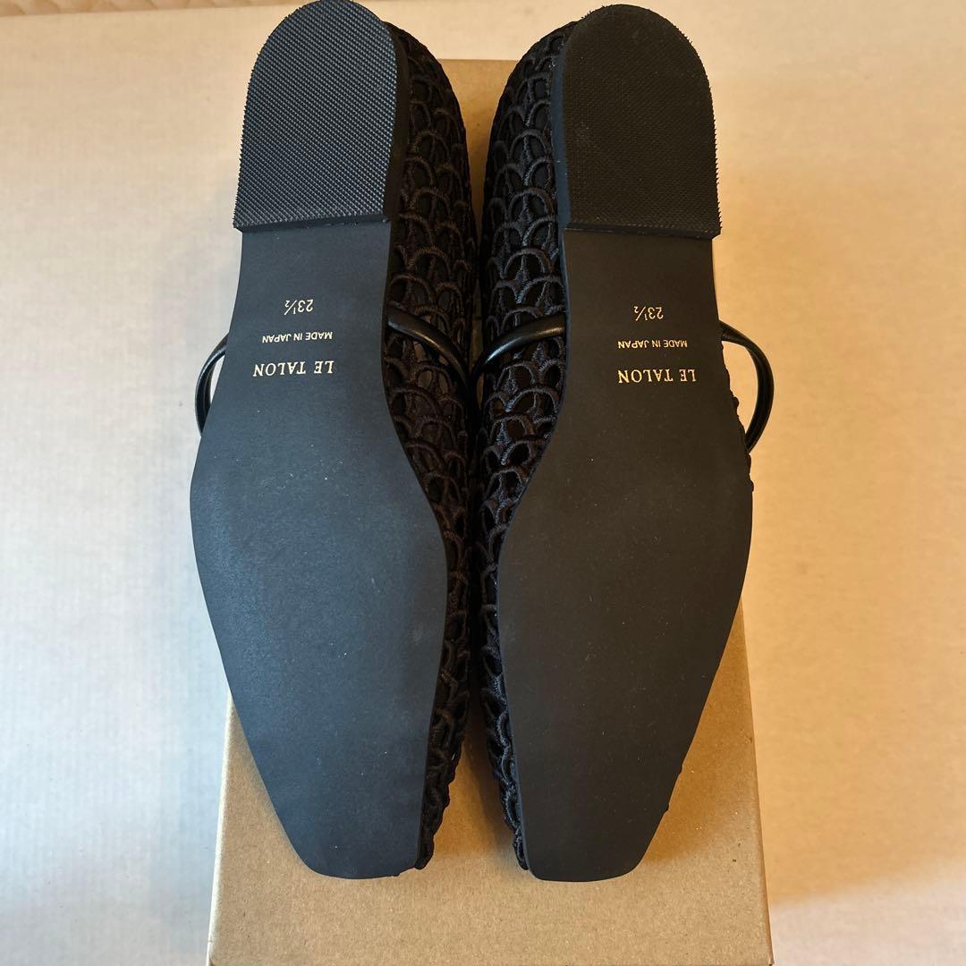 LE TALON ルタロン　スクエアクロシェストラップフラット