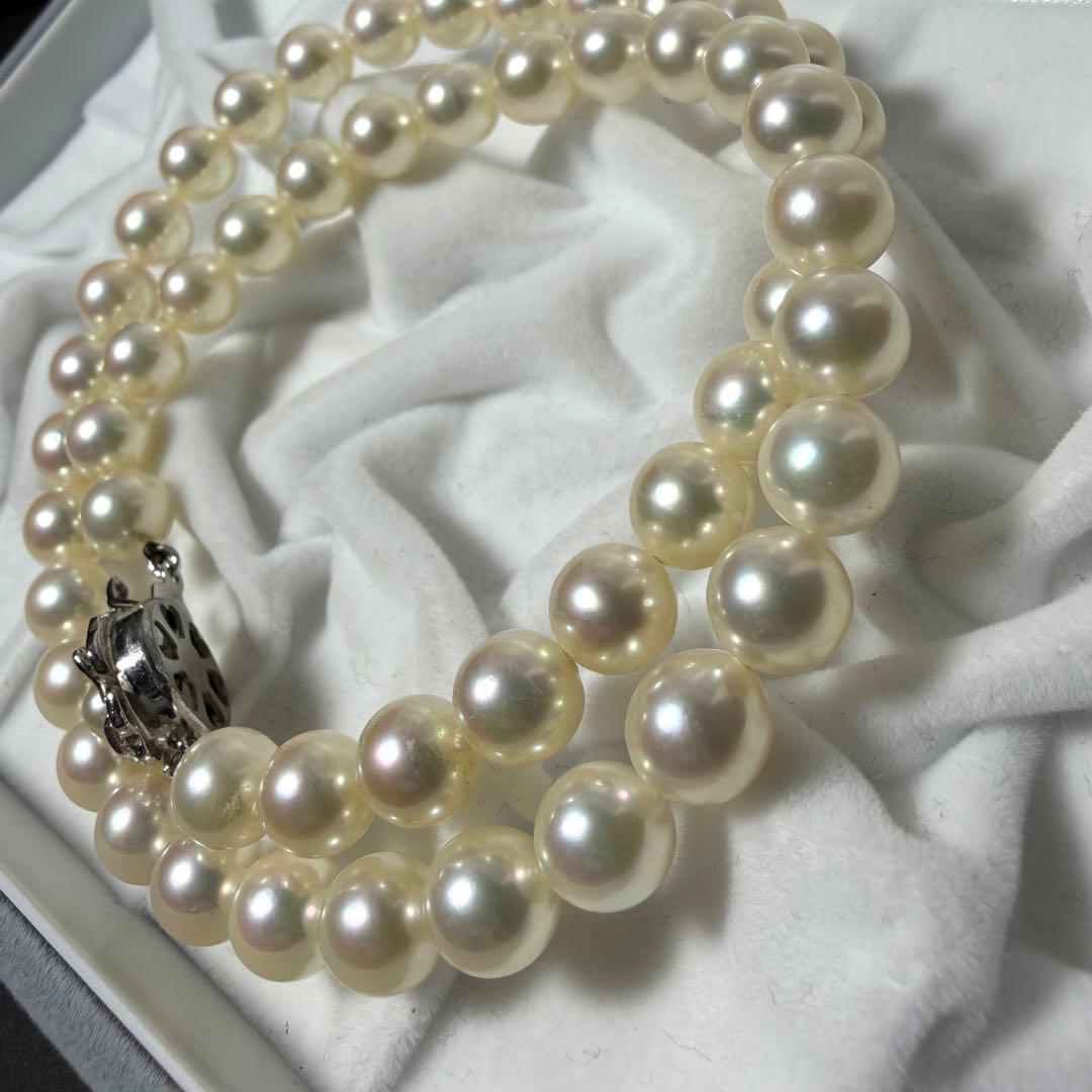 ◆テリ艷やか◆あこや真珠◆パール ネックレス アコヤ真珠 シルバー金具 42cm