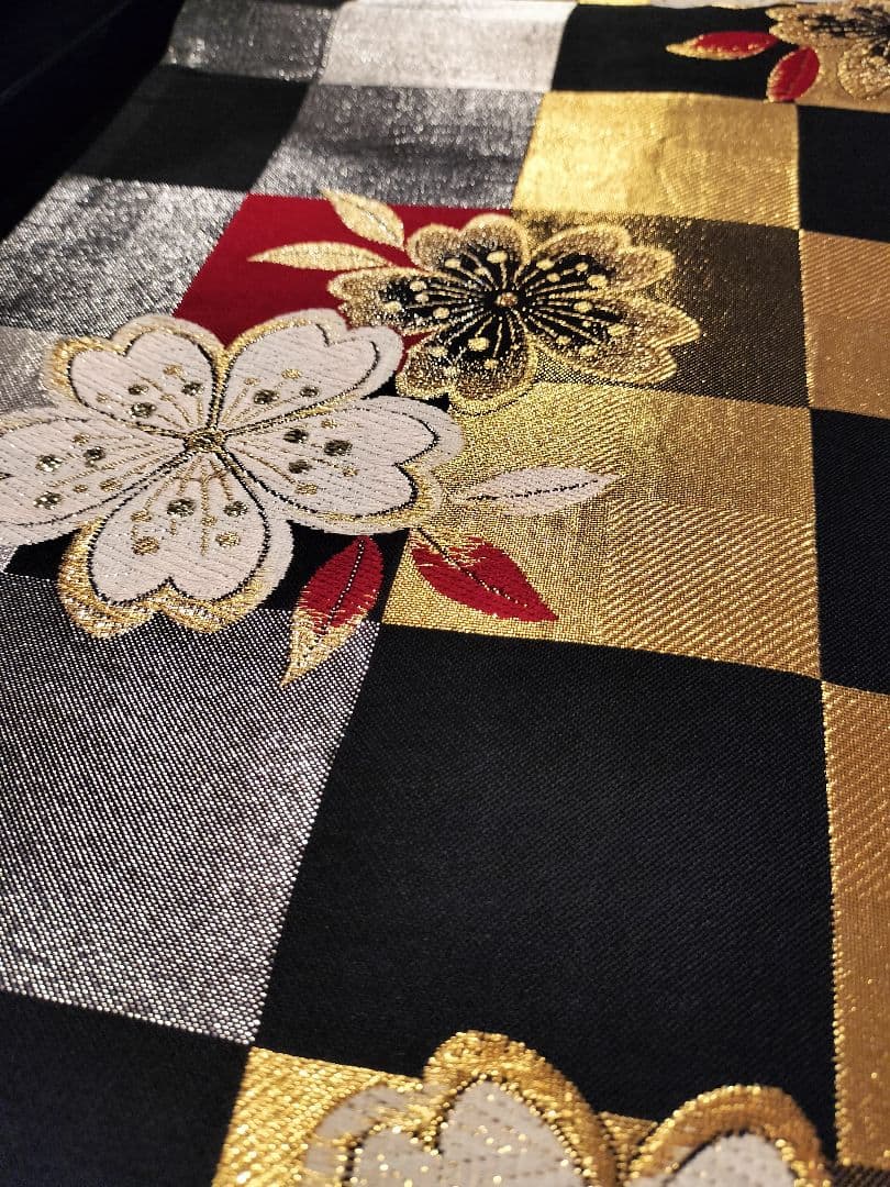 A644★逸品‼️豪華刺繍‼️ひな祭り‼️袋帯正絹テーブルランナー2m16cm