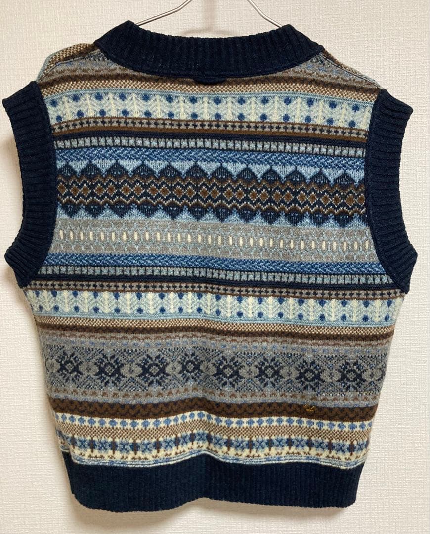 45Rノルディックジャガードの908馬ベスト　インディゴ