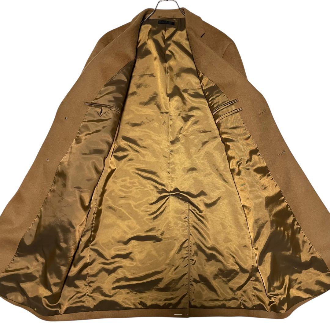 2025AW×カシミヤ混【UNIQLO】美品ロングチェスターコート キャメルXL