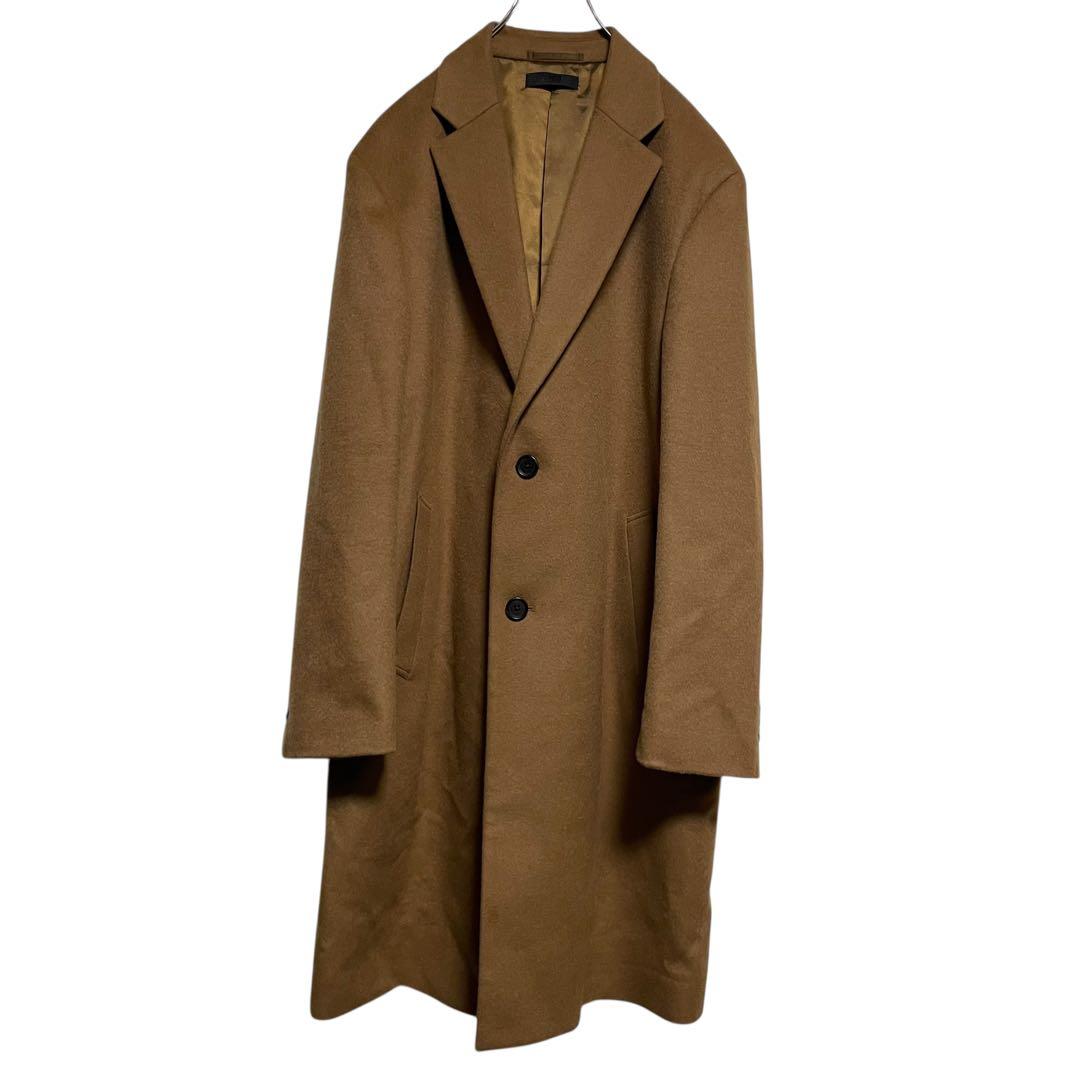 2025AW×カシミヤ混【UNIQLO】美品ロングチェスターコート キャメルXL