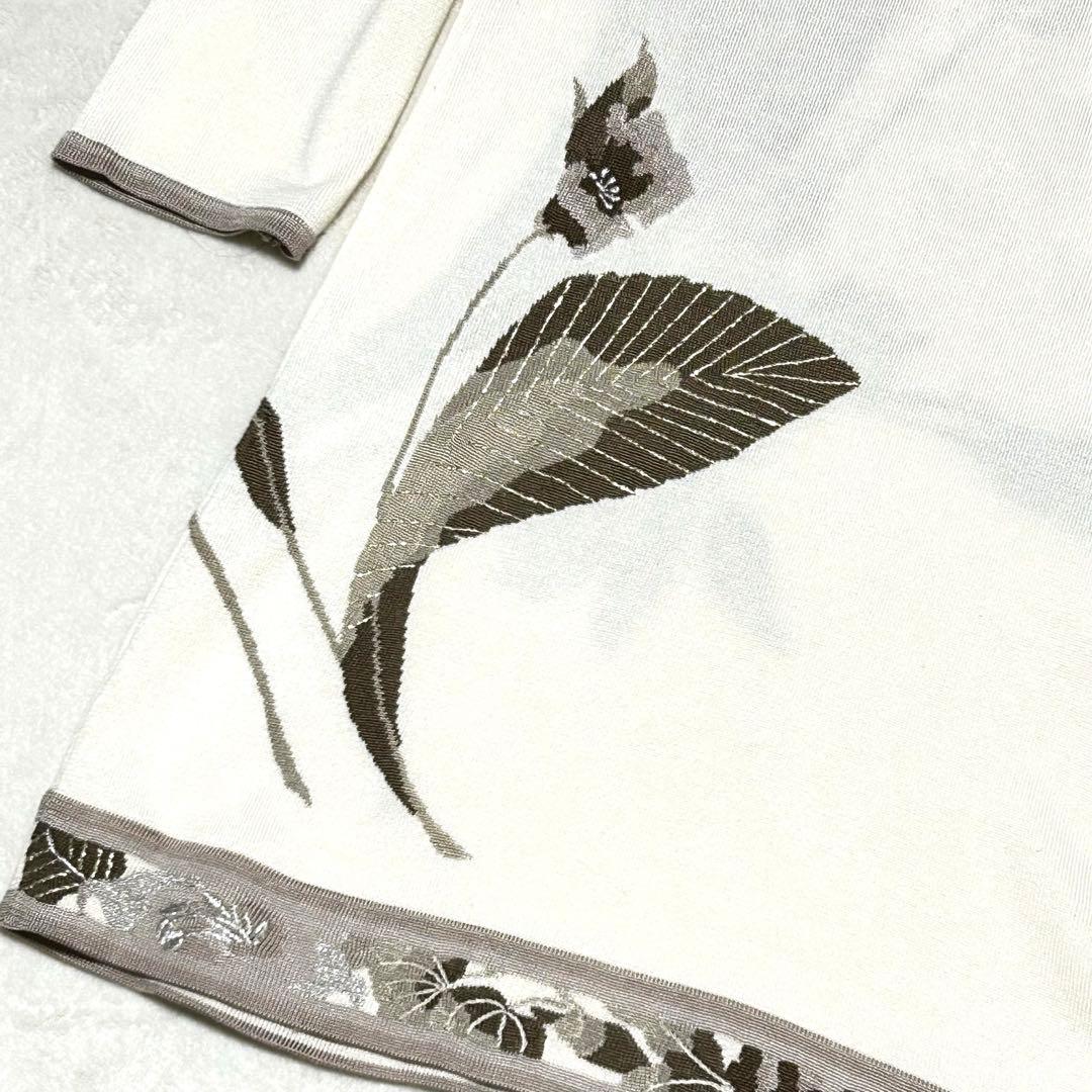 LEONARD レオナール シルク混 花柄ニットチュニック 40