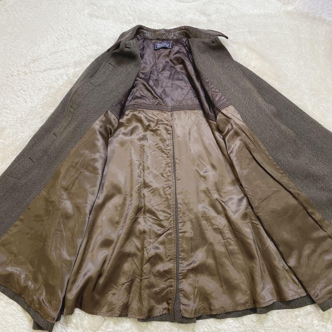 MaxMara WEEKEND ロングコート ヘリンボーン XL相当