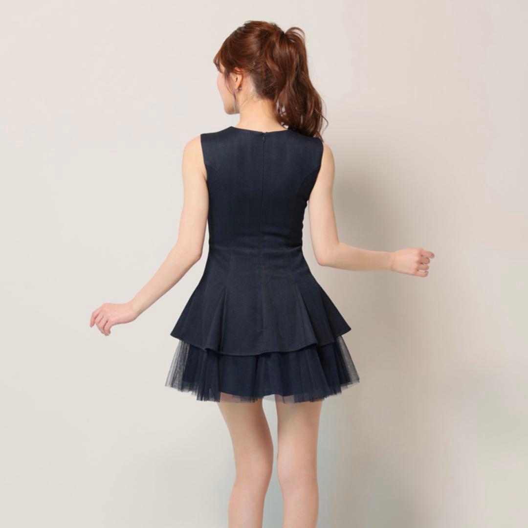 ローブドフルール ネイビーフレアドレス