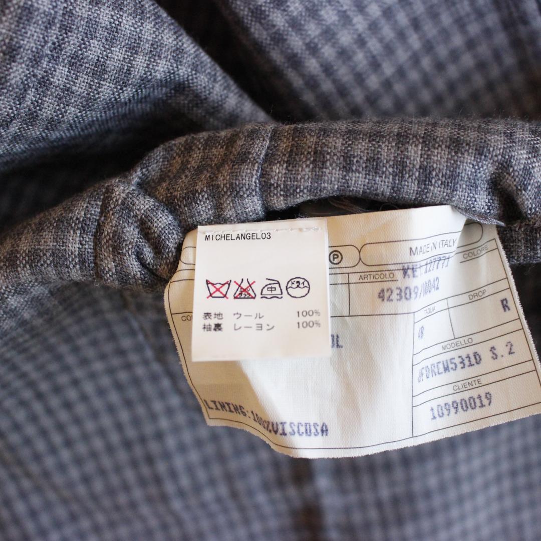 専用EIDOS NAPOLI テーラードジャケット Lサイズ グレー ウール