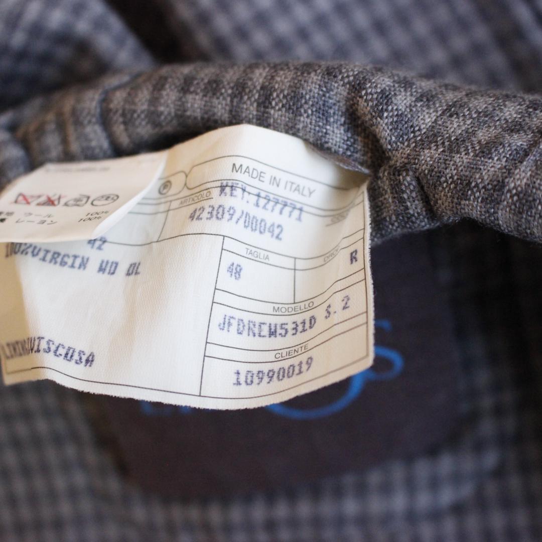 専用EIDOS NAPOLI テーラードジャケット Lサイズ グレー ウール