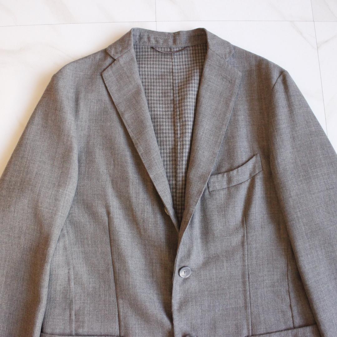 専用EIDOS NAPOLI テーラードジャケット Lサイズ グレー ウール