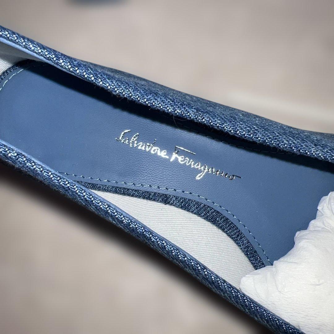 Salvatore Ferragamo デニム フラットシューズ 7.5