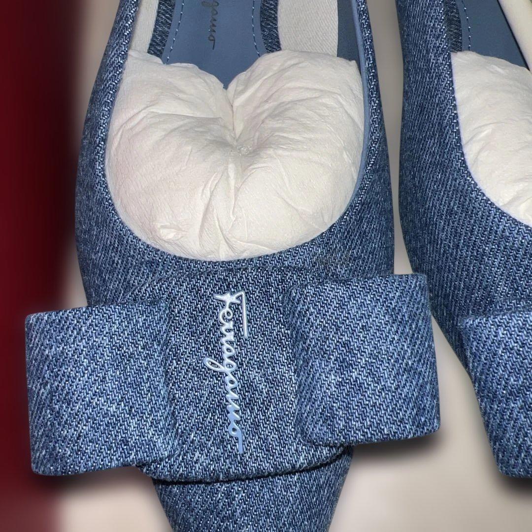 Salvatore Ferragamo デニム フラットシューズ 7.5