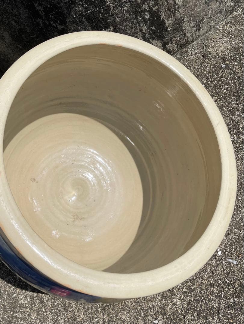 昭和レトロ　大鉢　メダカ鉢　睡蓮鉢　金魚鉢　口径35㎝