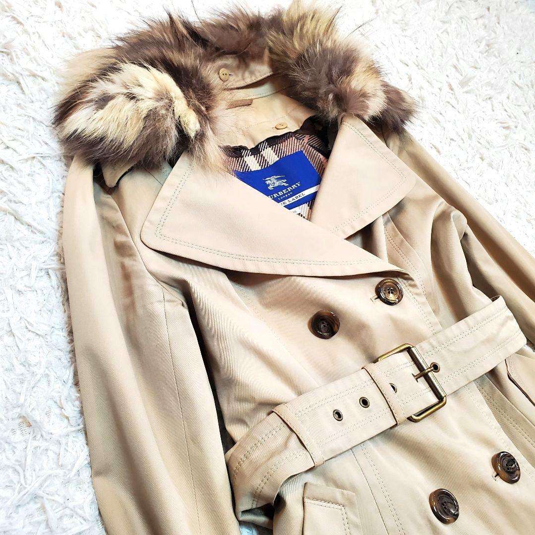 美品 バーバリーロンドン トレンチコート プリーツ ライナー付　ノバチェック