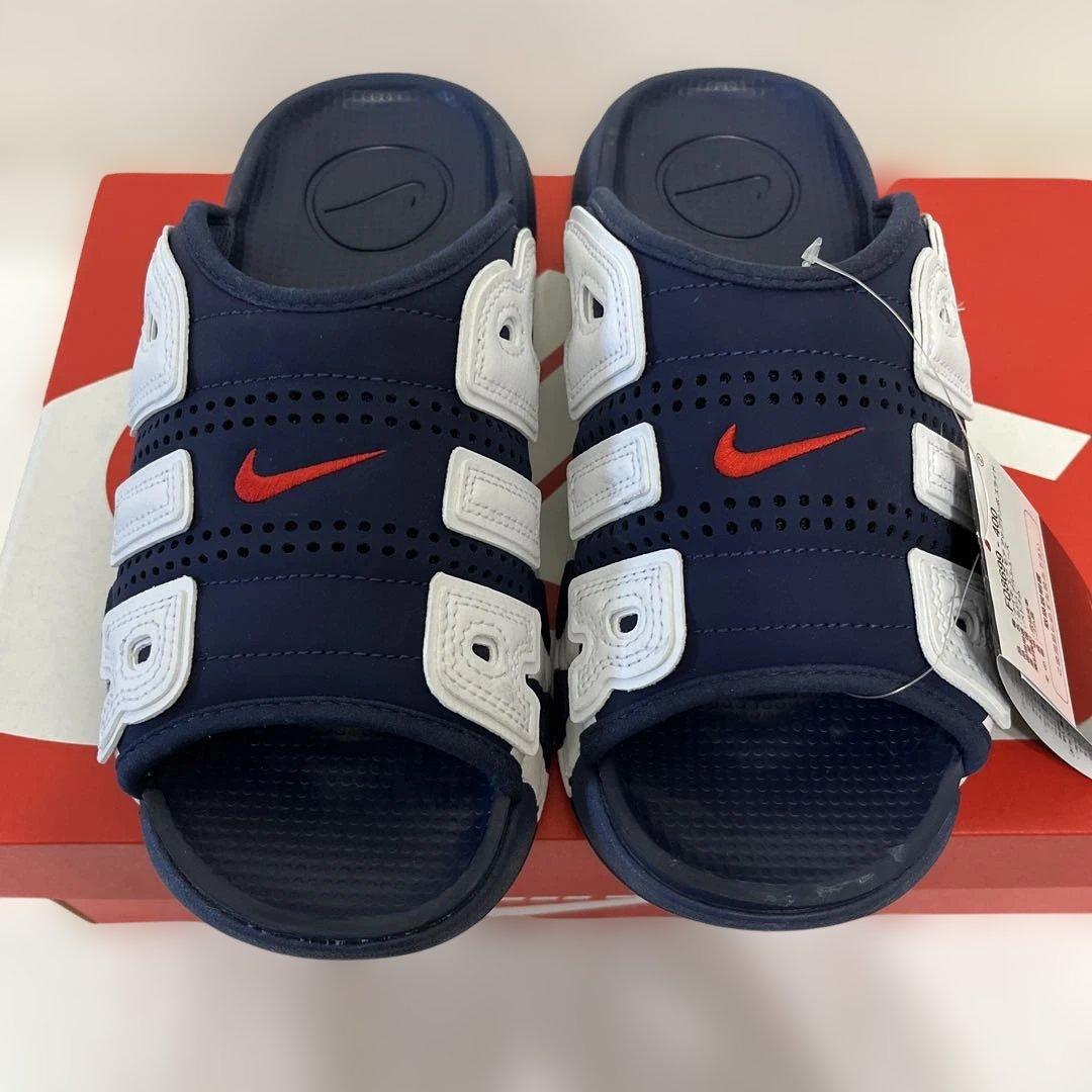 ナイキ エアモアアップテンポ スライド25cm ネイビー
