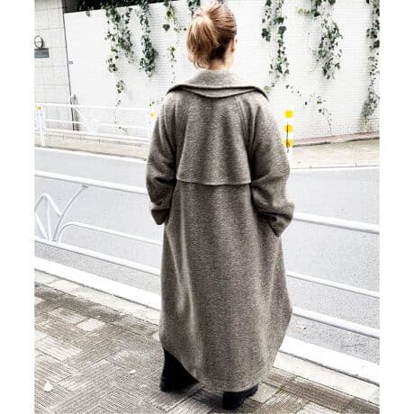 2022.wスライバーヘリンボーンボリュームコート　BROWN