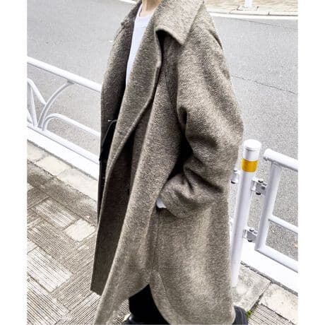 2022.wスライバーヘリンボーンボリュームコート　BROWN