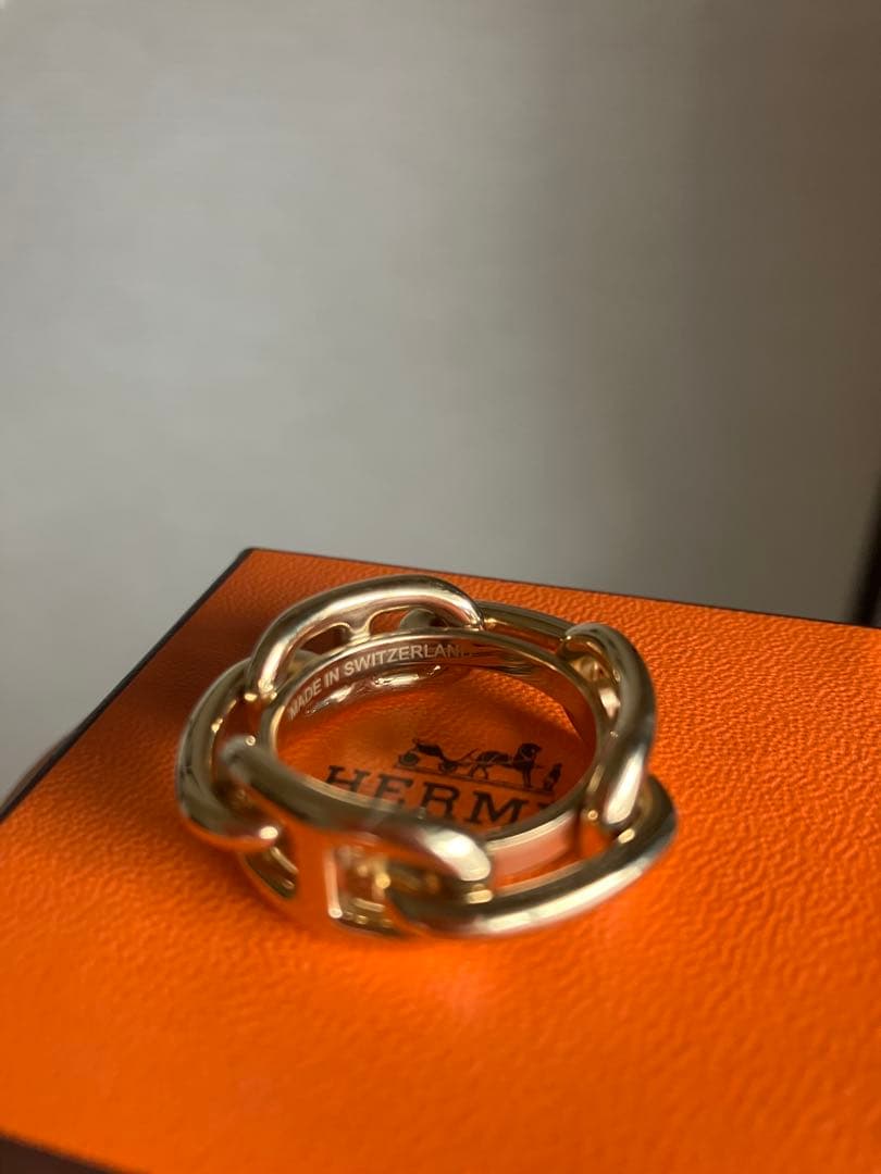 美品HERMES エルメス スカーフリング ゴールド