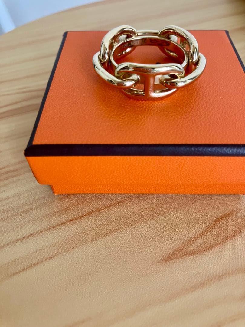 美品HERMES エルメス スカーフリング ゴールド
