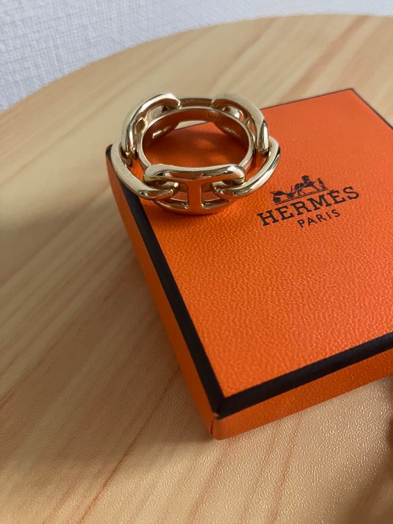 美品HERMES エルメス スカーフリング ゴールド