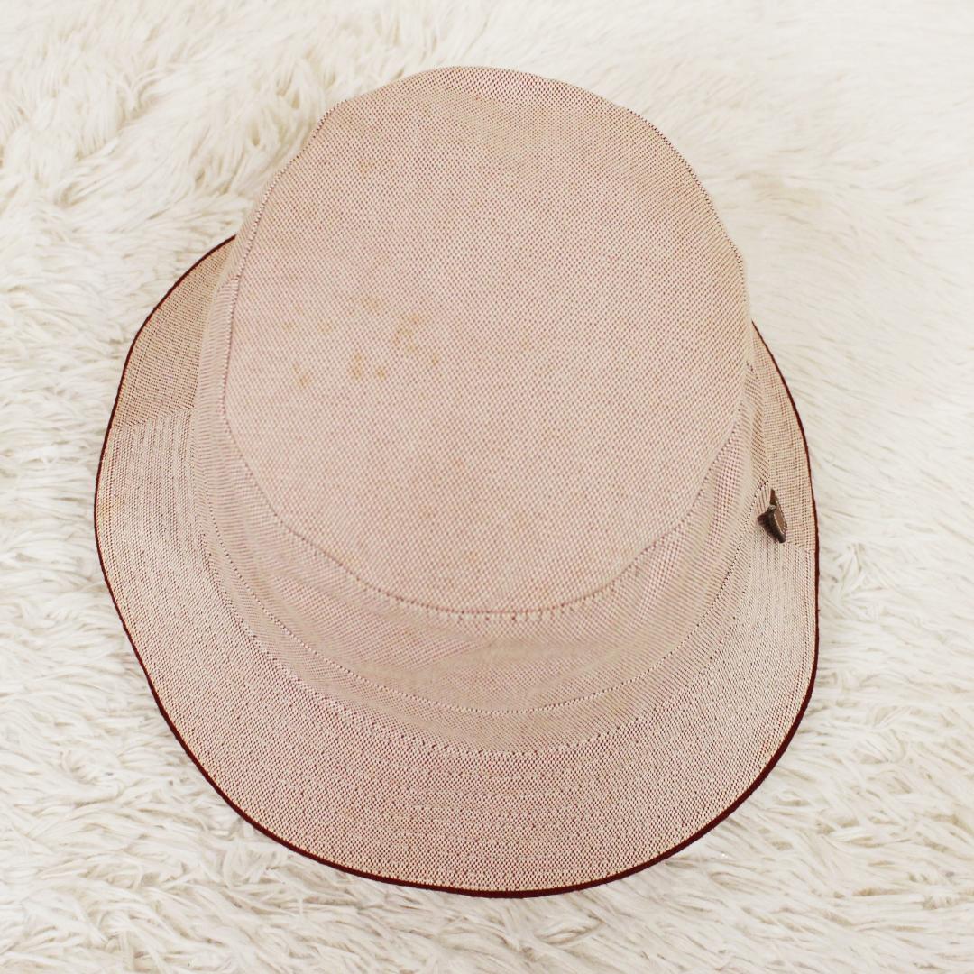 美品 エルメス バケットハット 帽子 コットン レッド HERMES