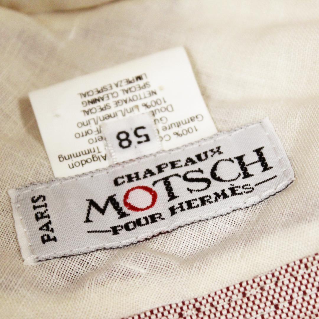 美品 エルメス バケットハット 帽子 コットン レッド HERMES