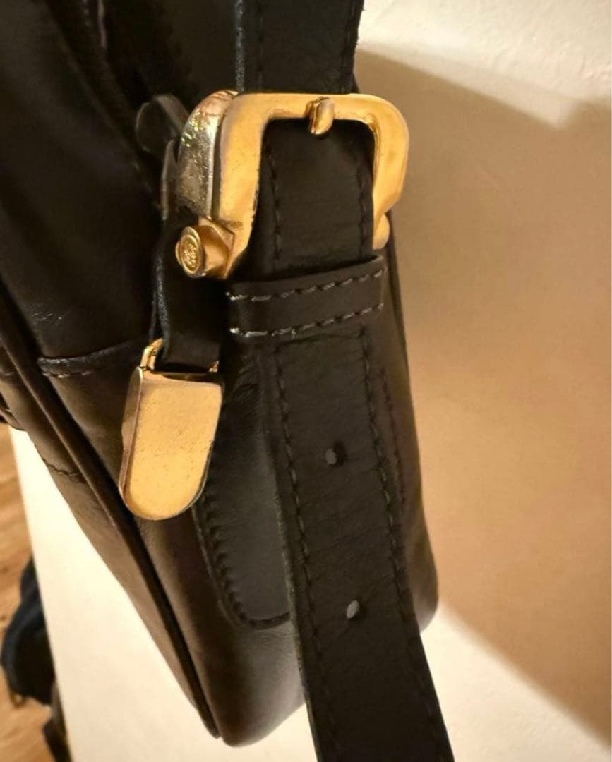 ロエベ LOEWE ショルダーバッグ レザー ブラック　アナグラム