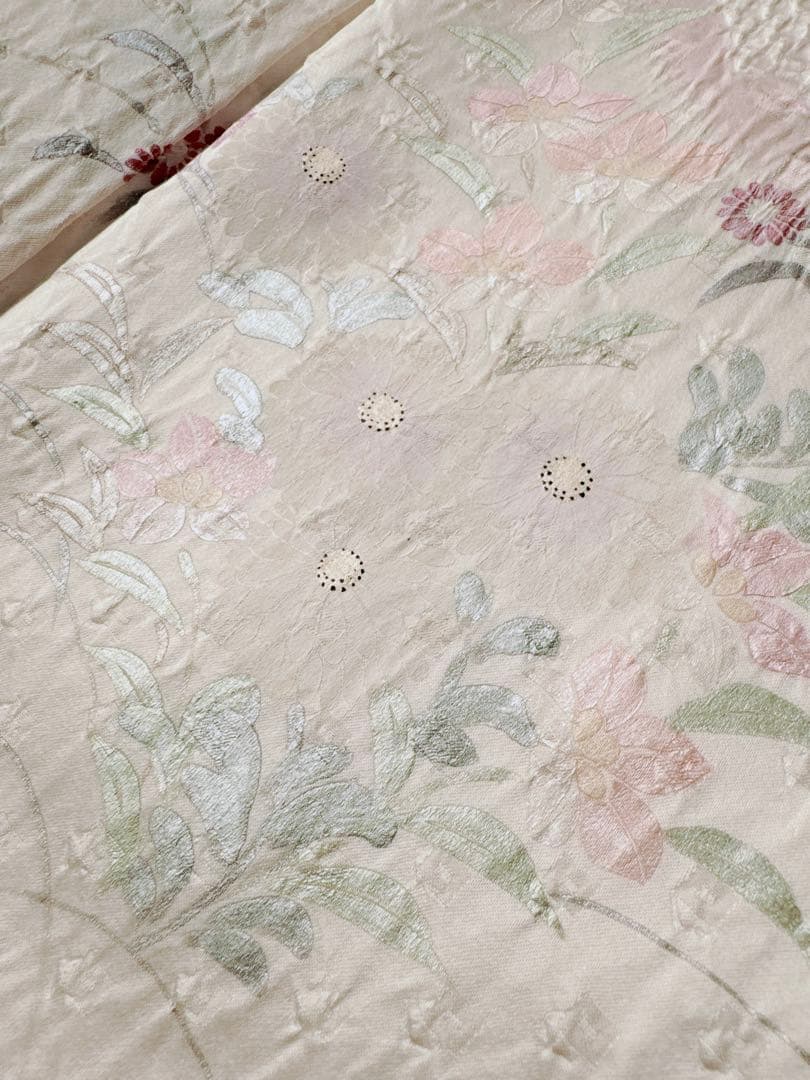 【訳あり特別価格】　正絹　訪問着　総絞り　四季華合わせ