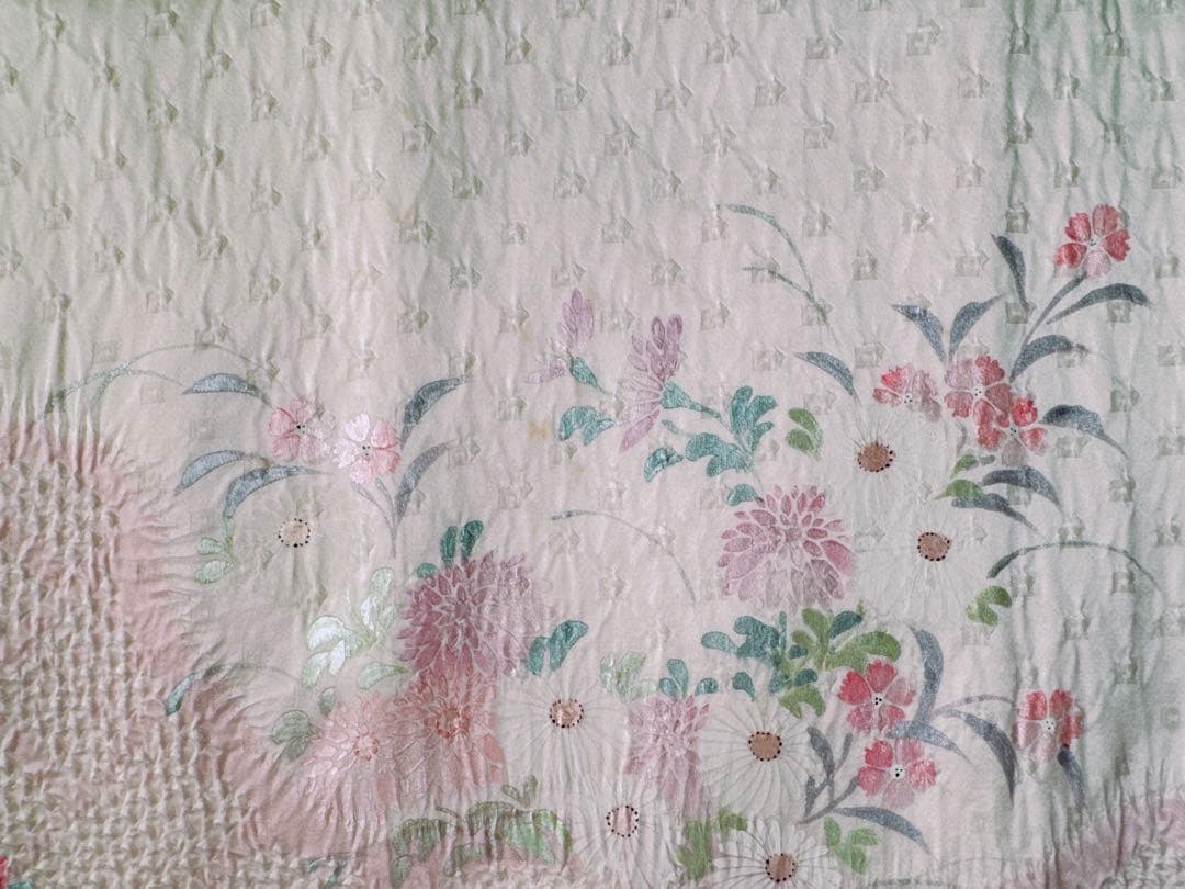 【訳あり特別価格】　正絹　訪問着　総絞り　四季華合わせ