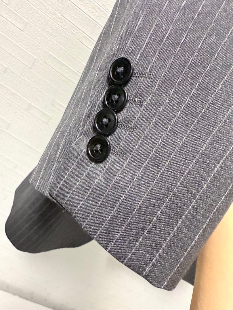 DOLCE&GABBANA スーツ 48サイズ グレーストライプ 裾直し済 美品
