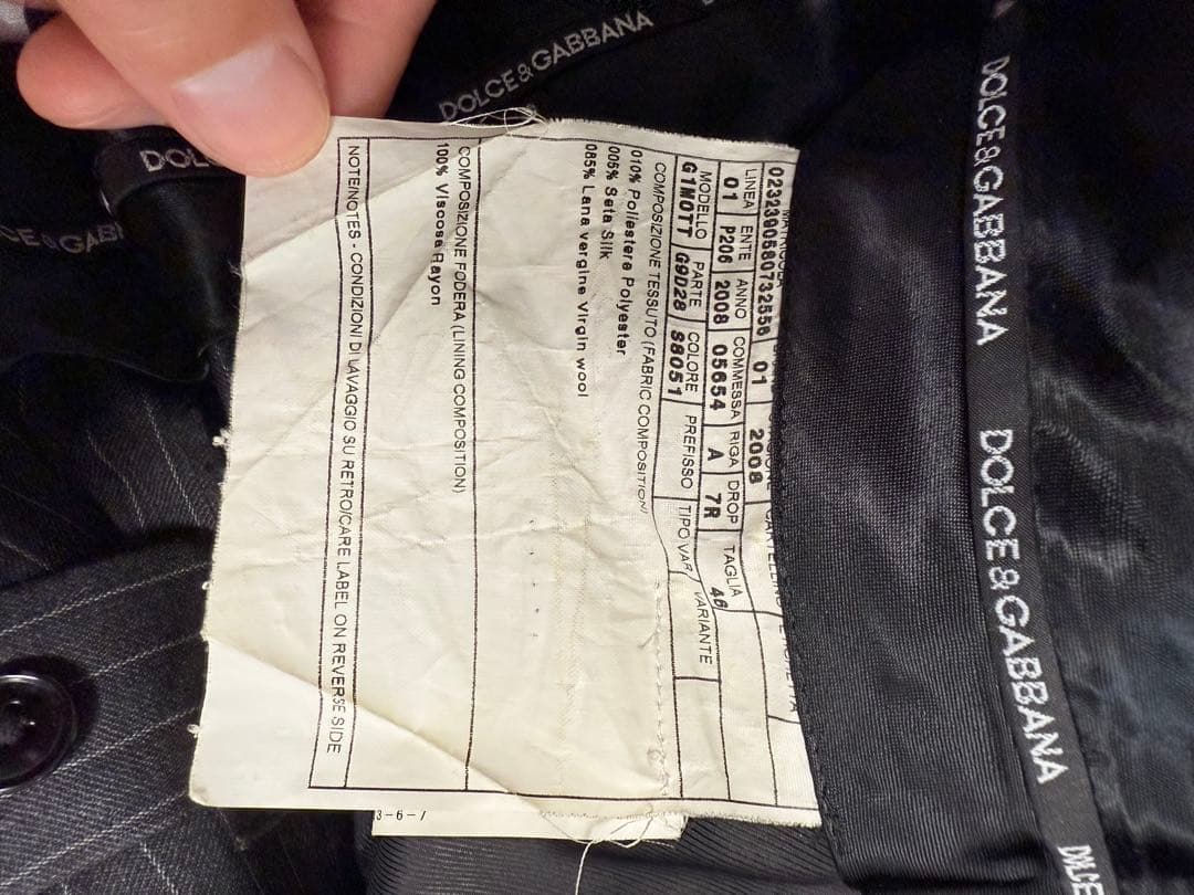 DOLCE&GABBANA スーツ 48サイズ グレーストライプ 裾直し済 美品