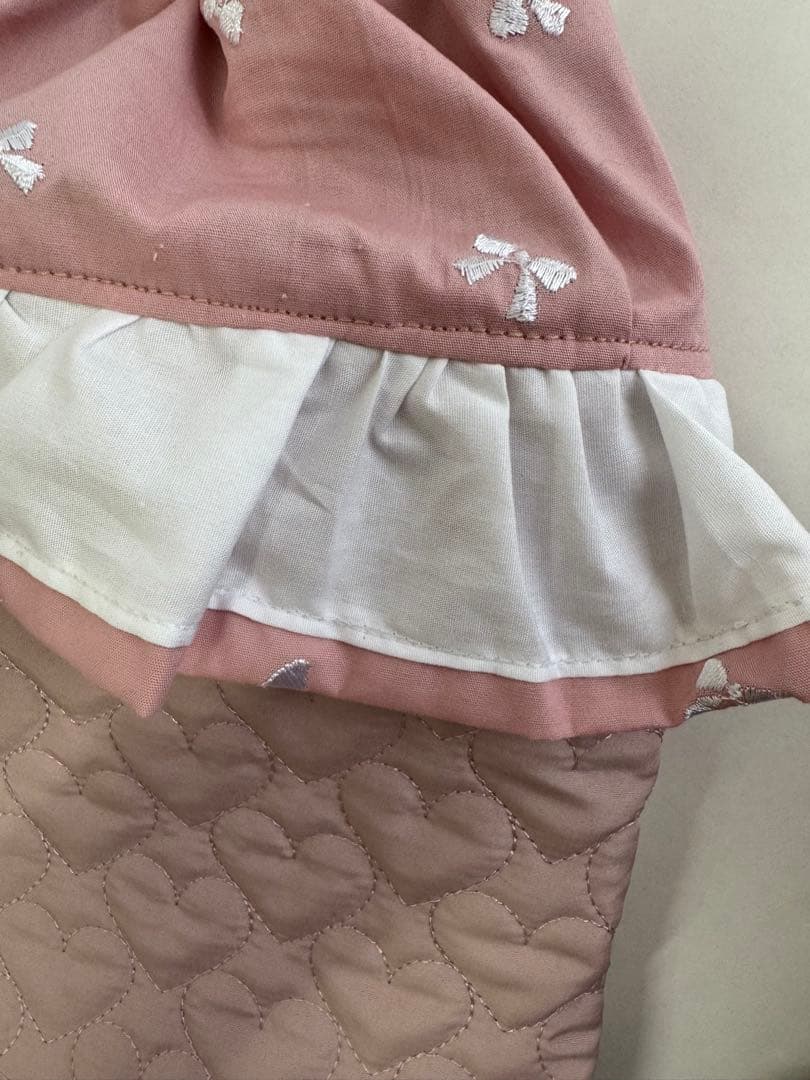 mill　5点set リボン刺繍　ハートキルティング　上履き袋　体操服袋