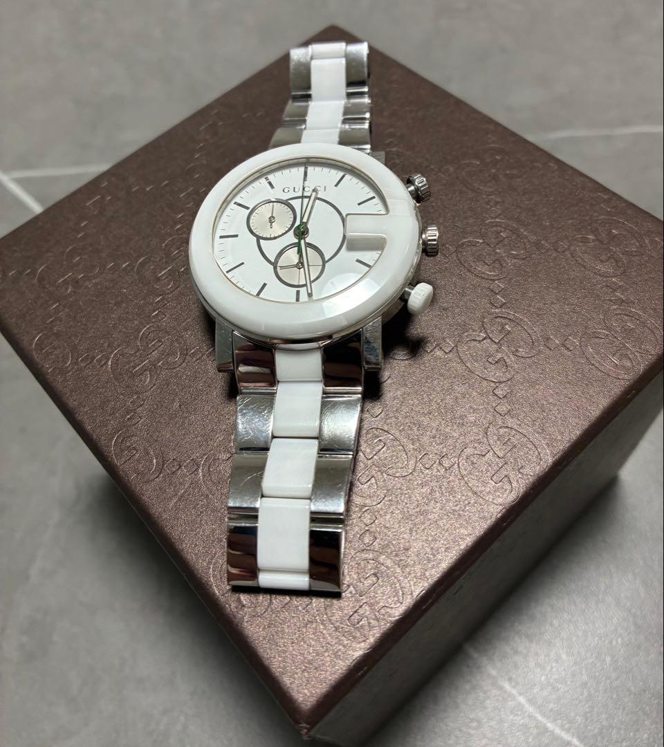【希少 極美品】GUCCI ホワイト セラミック 腕時計