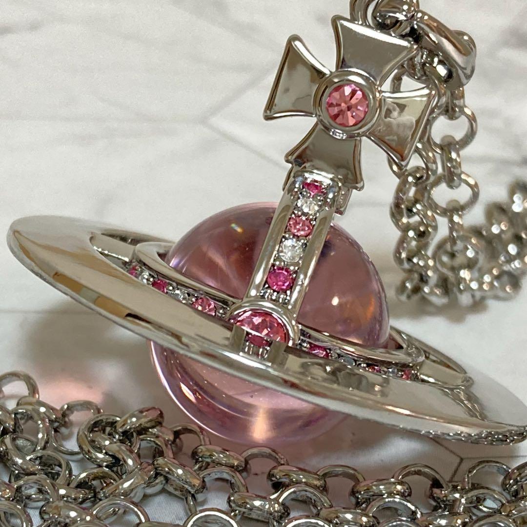 Vivienne Westwood｜スモールオーブネックレス　シルバー×ピンク