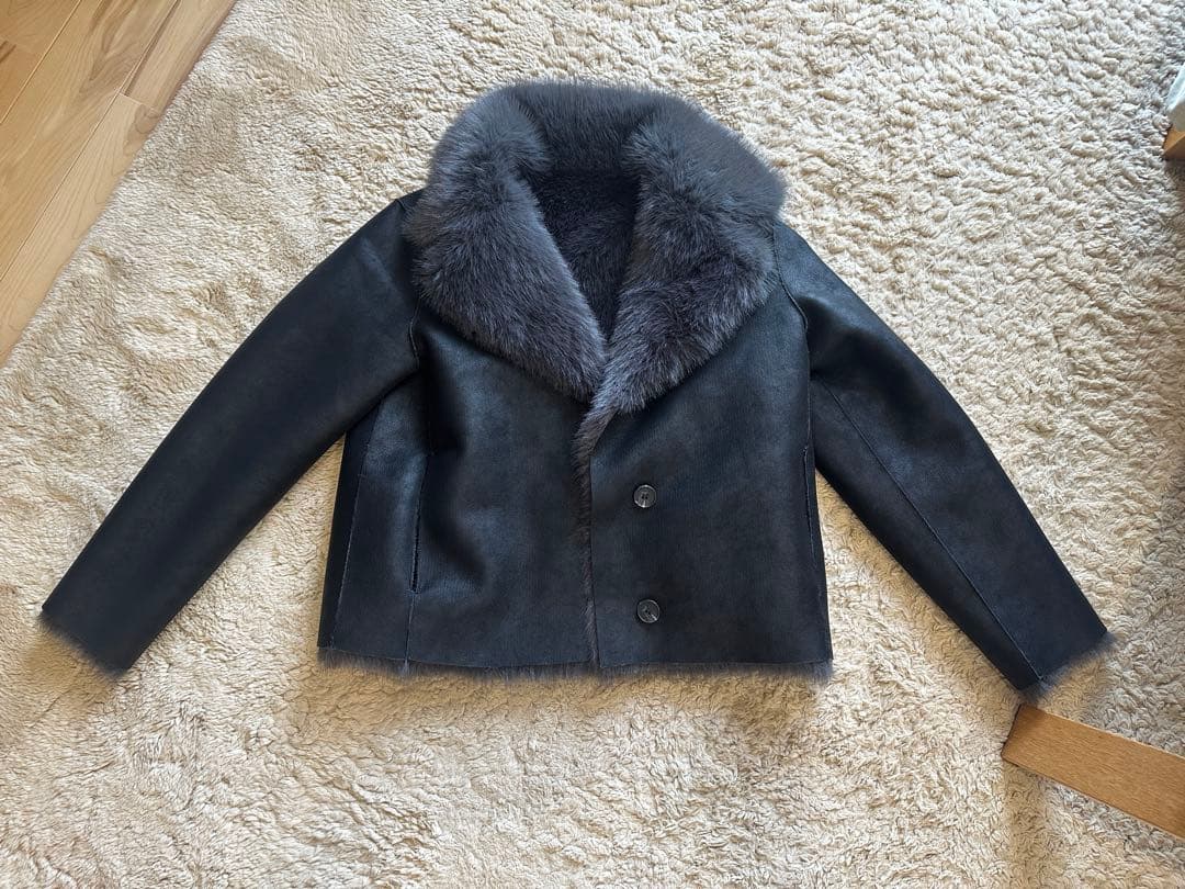 ZARA リバーシブルショートフェイクファーコート黒 Sサイズ