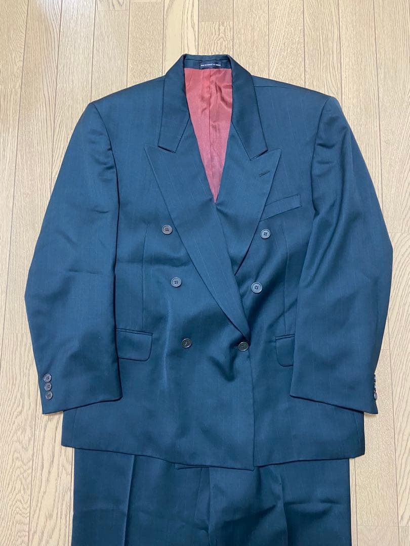 【稀少】スーツ　セットアップ　古着ビンテージ　ダークグリーン　ジャケット　式