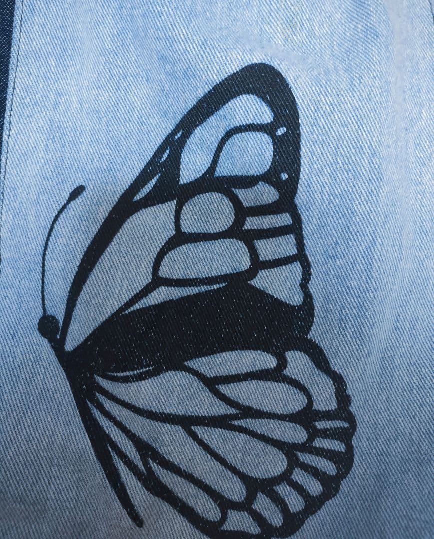 古着リメイク　Gジャンデニムパッチワーク　デニムリメイクロングジャケット