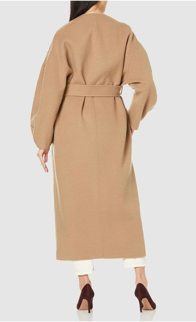 新品　タグ付き　ミラオーウェン　袖ボリューム接結ノーカラーコート