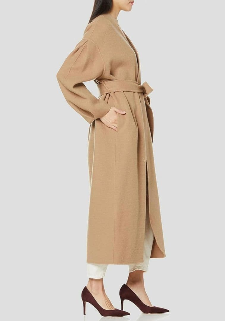 新品　タグ付き　ミラオーウェン　袖ボリューム接結ノーカラーコート