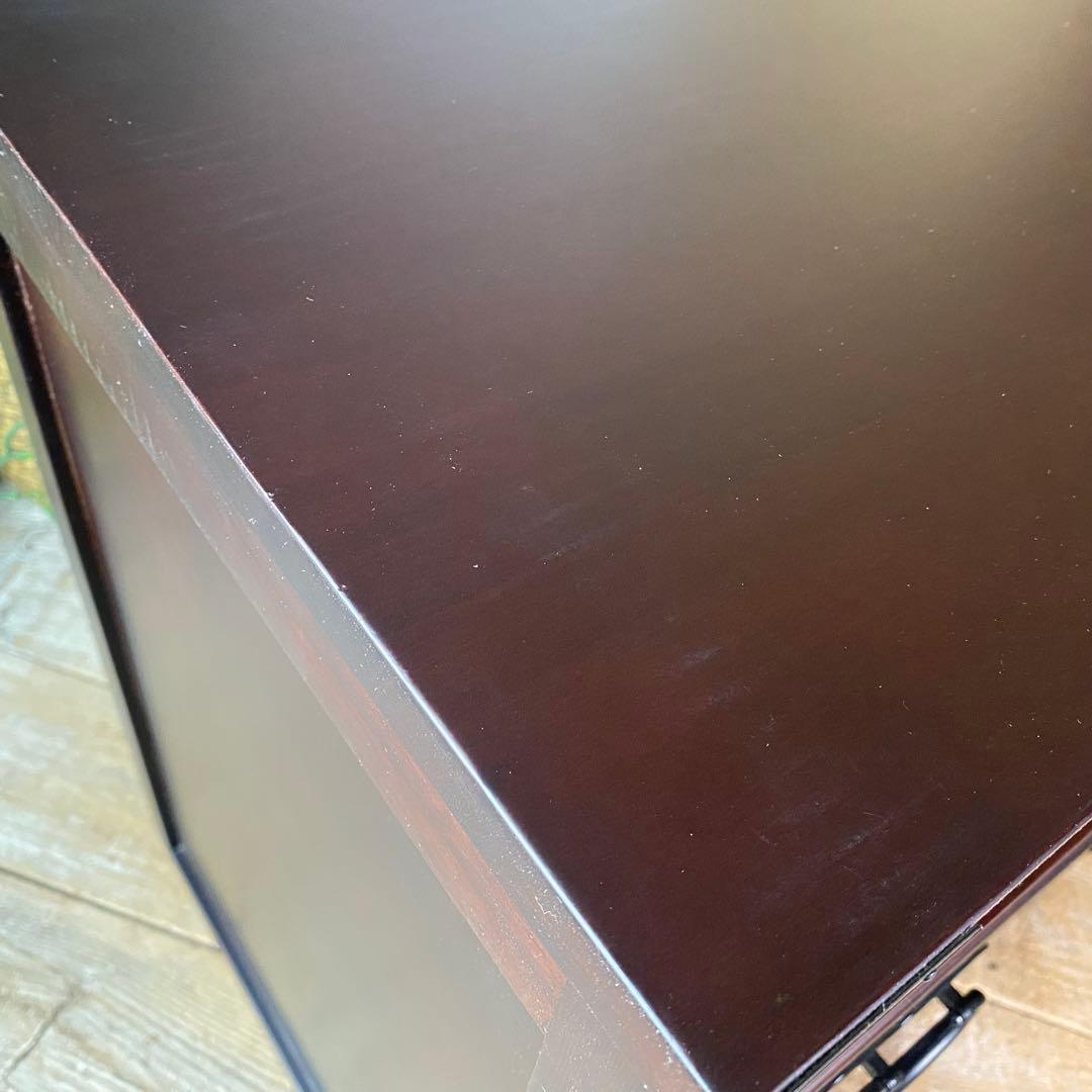 訳あり品！【75】民芸木製桐材天然無垢和箪笥引き戸付き収納家具和タンス飾り棚和室