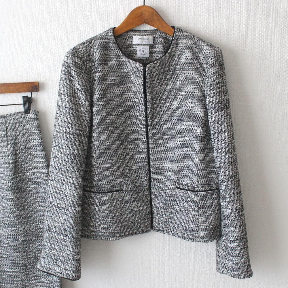 新品オペークドットクリップ ジャケット＆スカート セットアップ スーツ上下38M