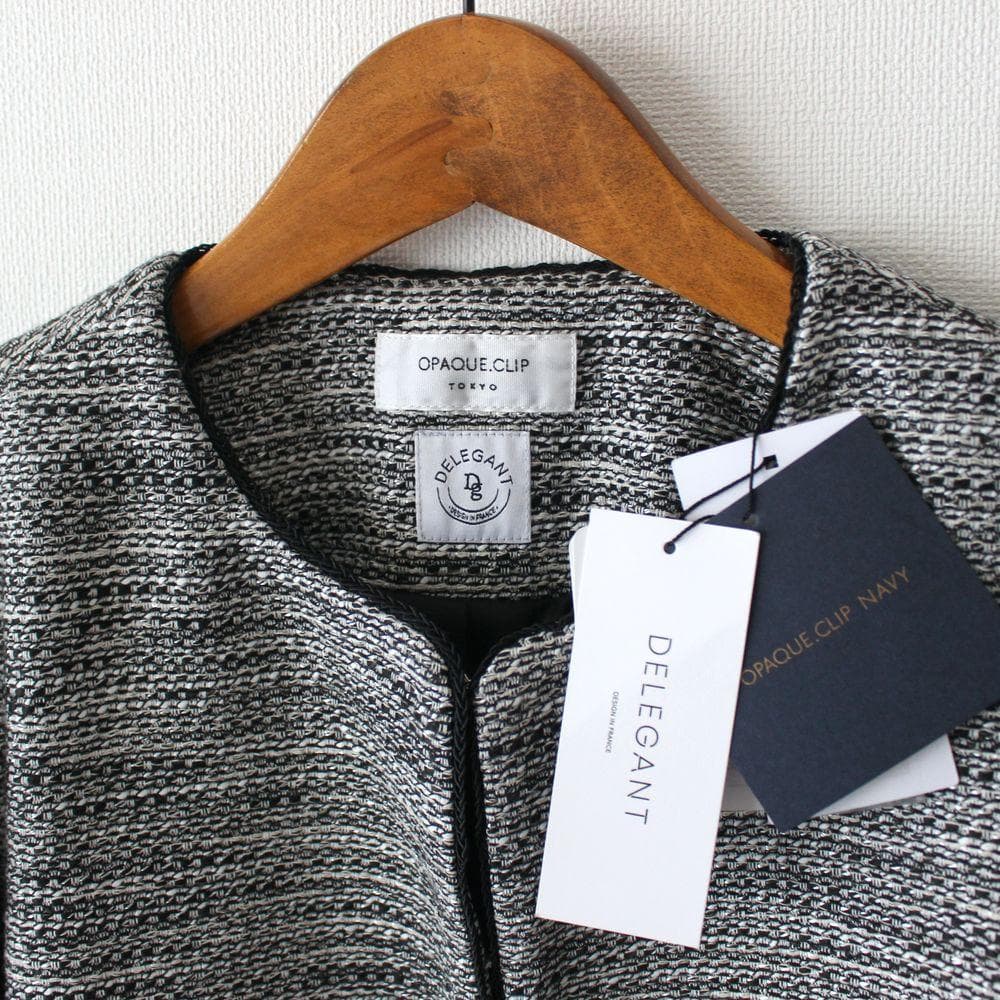 新品オペークドットクリップ ジャケット＆スカート セットアップ スーツ上下38M