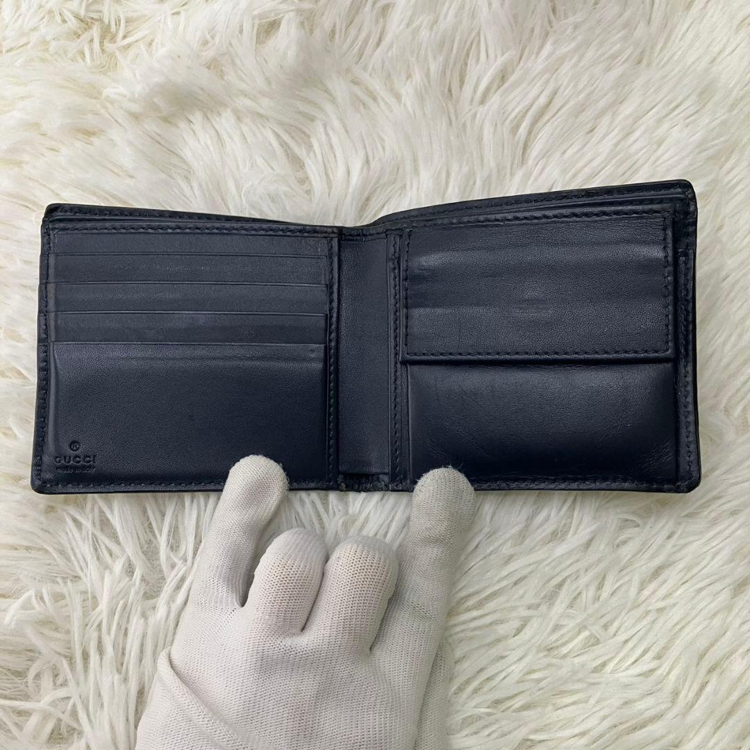 【現行品　極美品】GUCCI グッチ　シマ　ドリアン　二つ折り　財布　ブラック