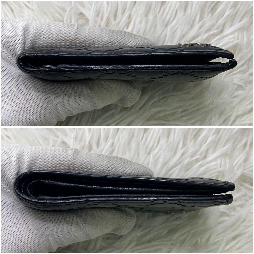 【現行品　極美品】GUCCI グッチ　シマ　ドリアン　二つ折り　財布　ブラック