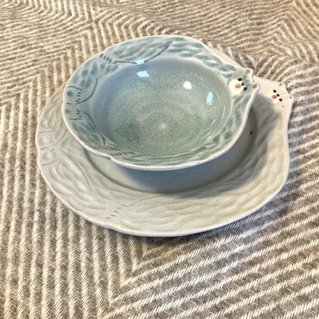 加藤美紀子　器　プレート　ボウル　くま