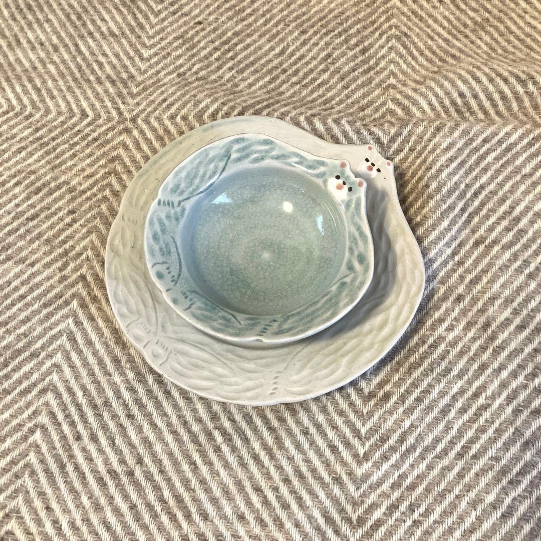 加藤美紀子　器　プレート　ボウル　くま