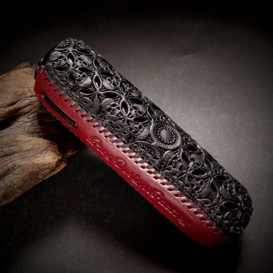 ウメ　プルームオーラ 本革製カバー〝髑髏 結〟２個セット