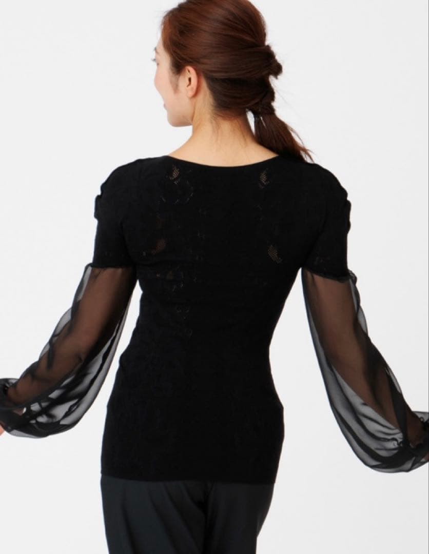 ノーソーイングニット　ジョーゼットコンビニット　ブルー