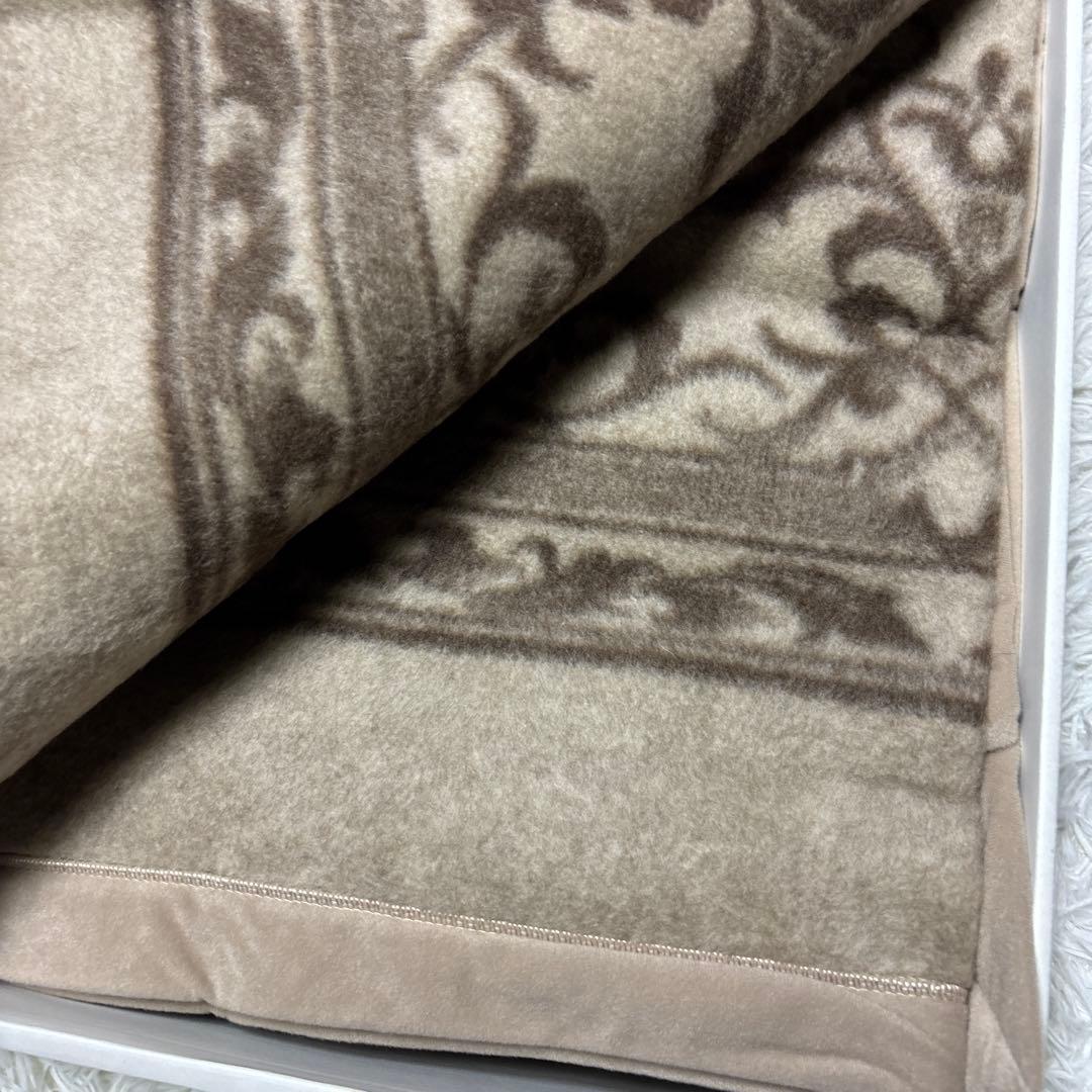 西川 カシミヤ100% 毛布 ピュアカシミア ブランケット 繊維の宝石 柄入り