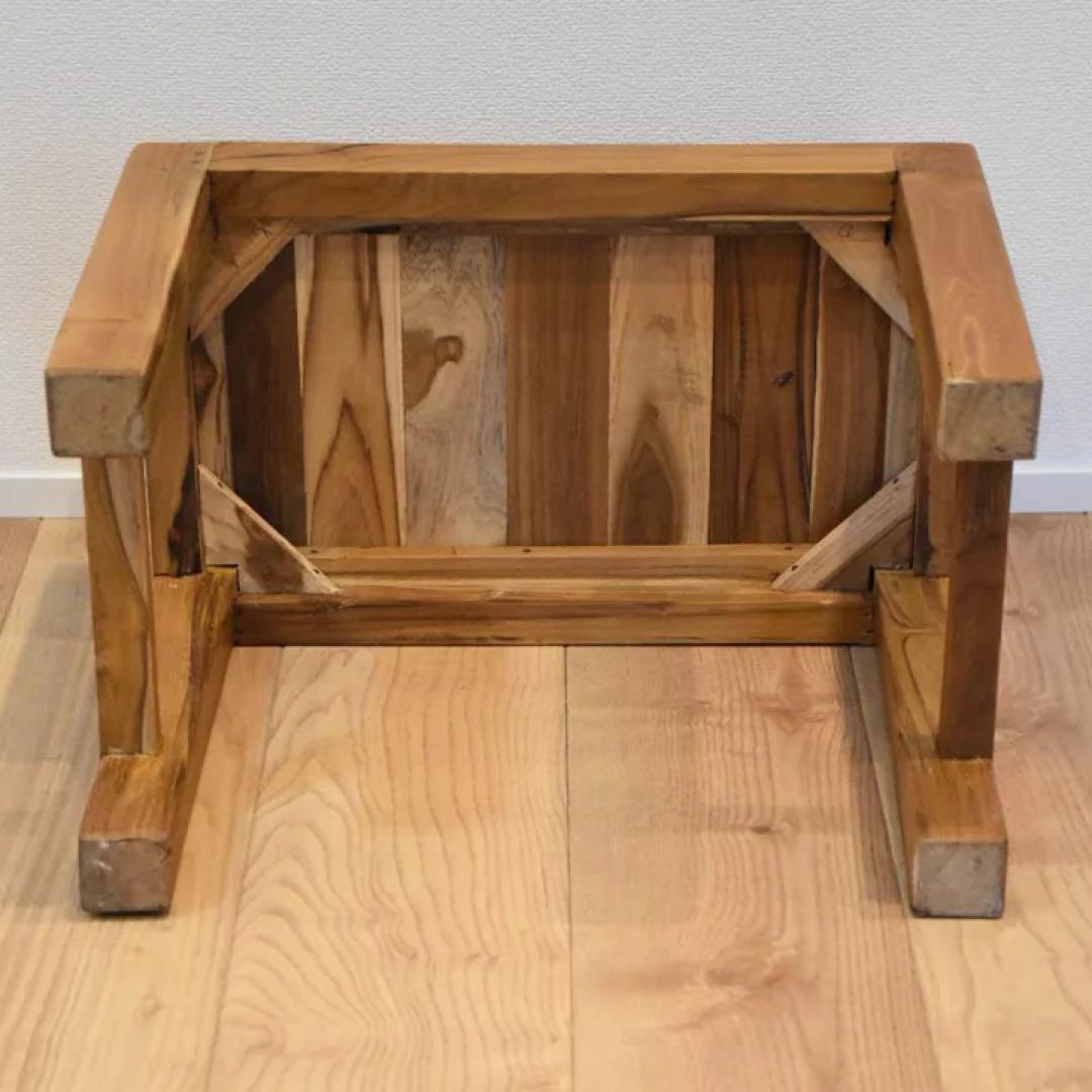 nuko【訳あり】チーク無垢材スツールW50×D30×H42cm