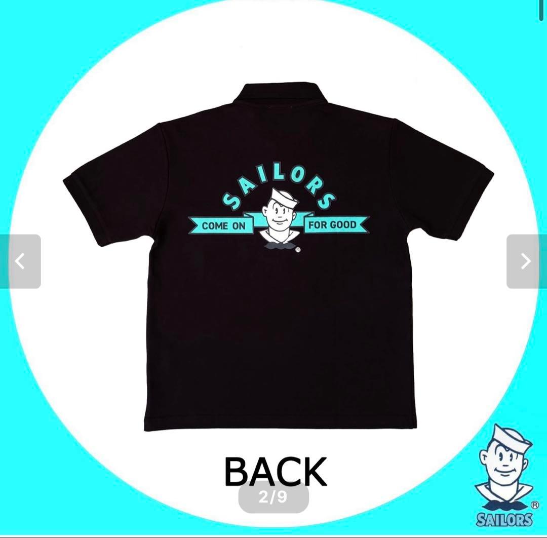 セーラーズポケット刺繍ポロシャツ [2]サイズ 黒半袖